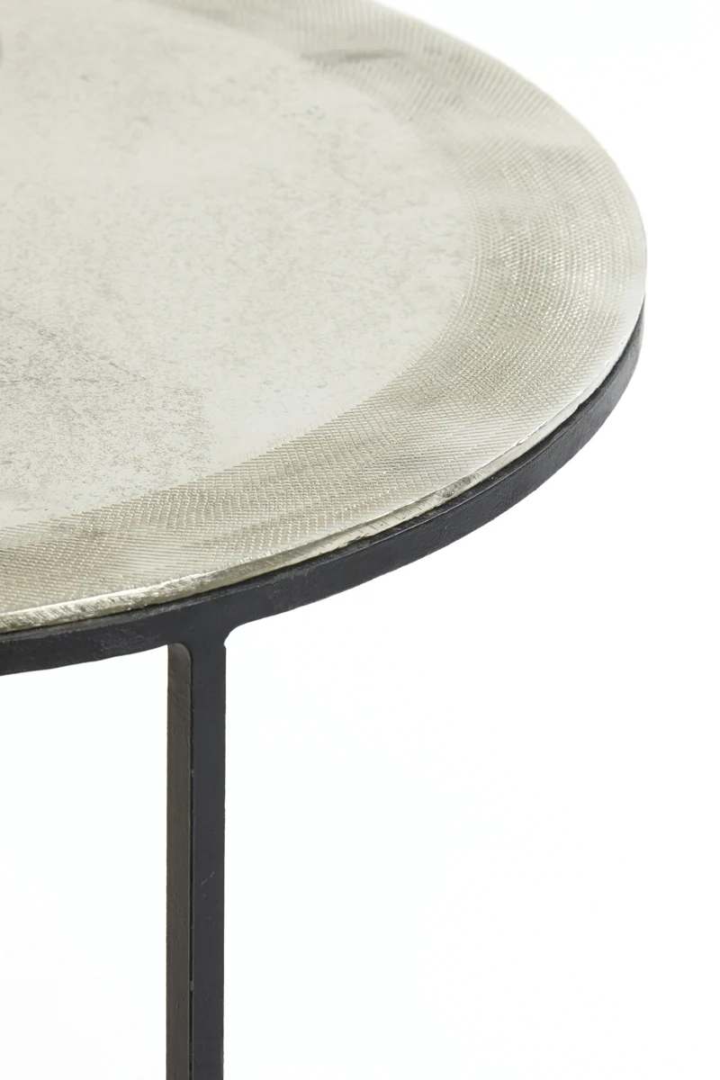 Side table S/2 41x46+49x52 cm TALCA raw nickel