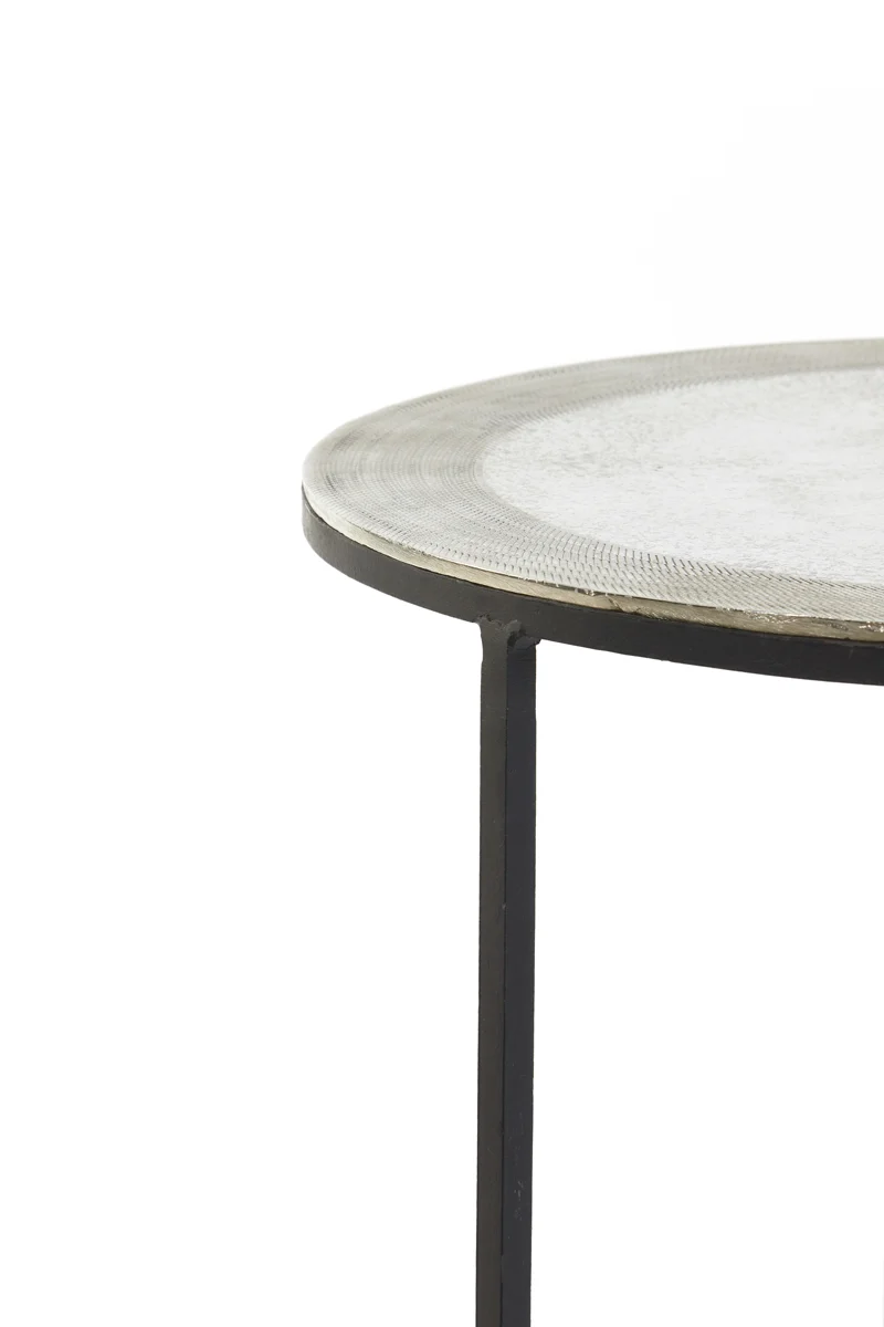 Side table S/2 41x46+49x52 cm TALCA raw nickel