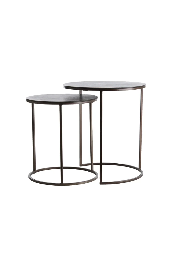 Side table S/2 41x46+49x52 cm TALCA dark brown