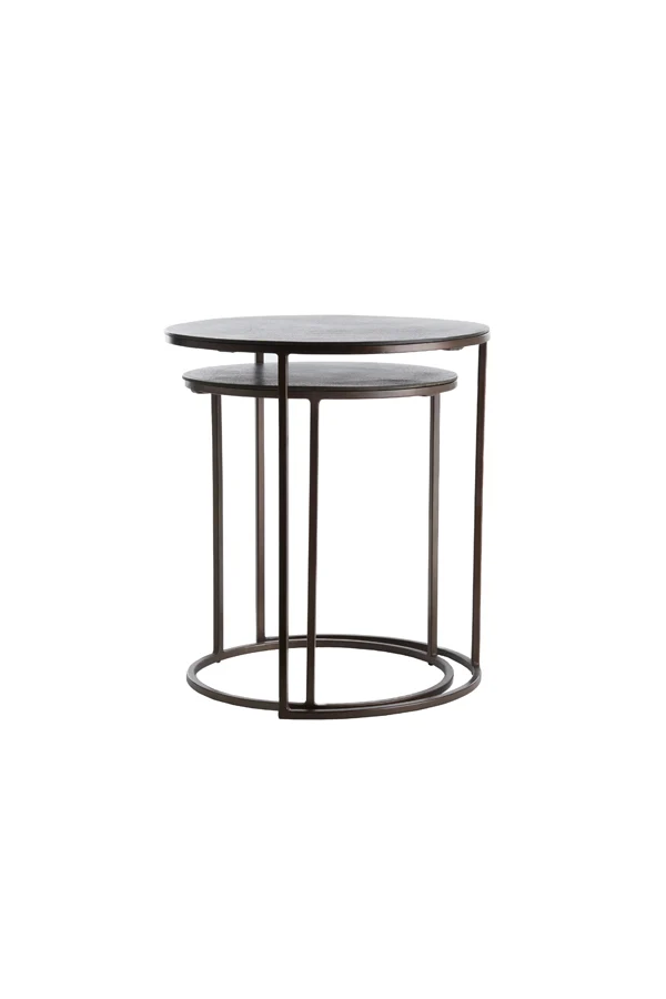 Side table S/2 41x46+49x52 cm TALCA dark brown