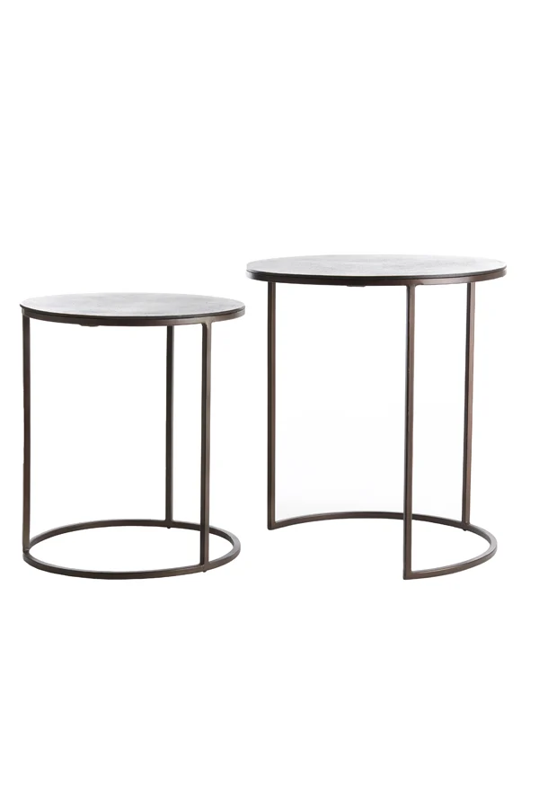 Side table S/2 41x46+49x52 cm TALCA dark brown