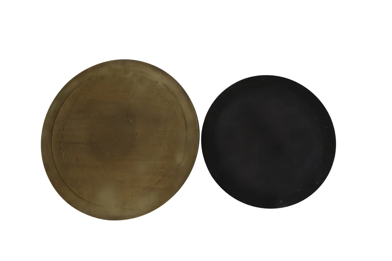 Side table S/2 41x46+49x52 cm TALCA ant copper+brnz edge