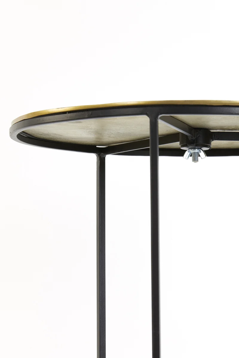 Side table S/2 41x46+49x52 cm TALCA ant copper+brnz circ