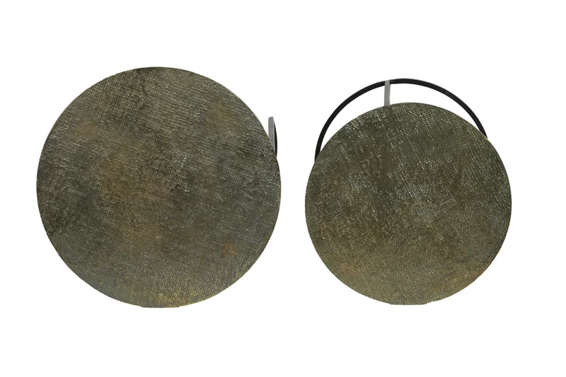 Side table S/2 41x46+49x52 cm RENGO texture antique bronze