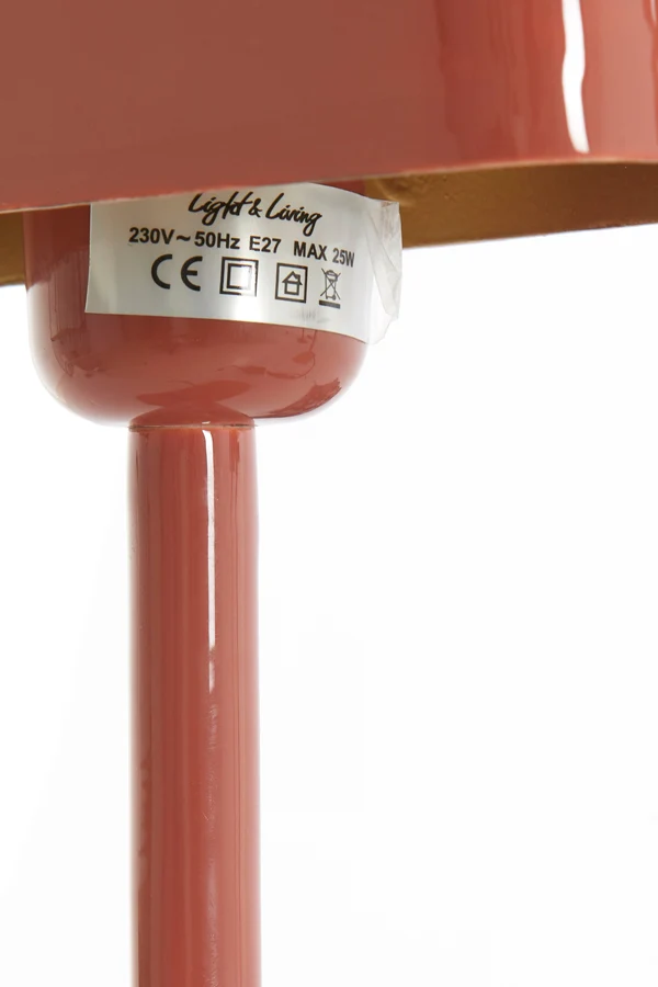 Table lamp 20x10x36 cm ELENIE shiny dark coral