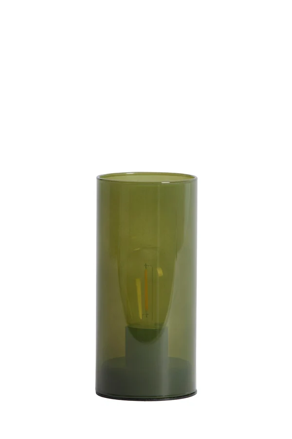 Table lamp LED 7x15 cm VAZOLLA glass milky olive green