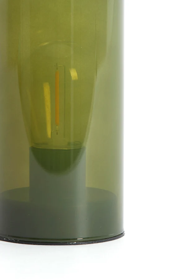 Table lamp LED 7x15 cm VAZOLLA glass milky olive green