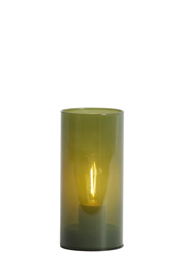 Table lamp LED 7x15 cm VAZOLLA glass milky olive green