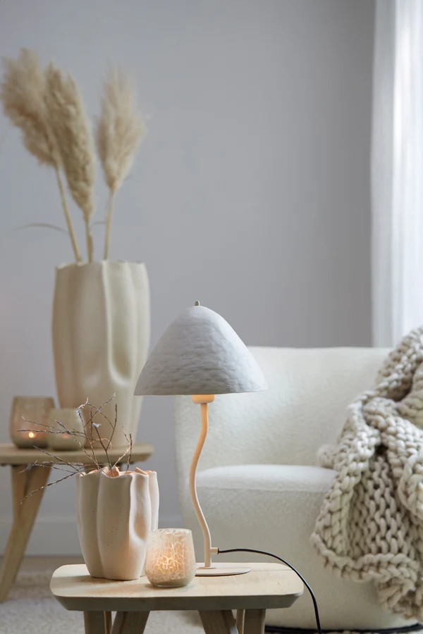 Table lamp 25x50 cm ELIMO matt cream