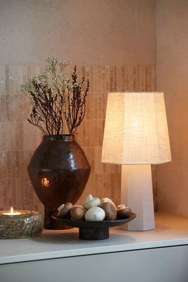 Table lamp 25x49 cm MUSABO linen white
