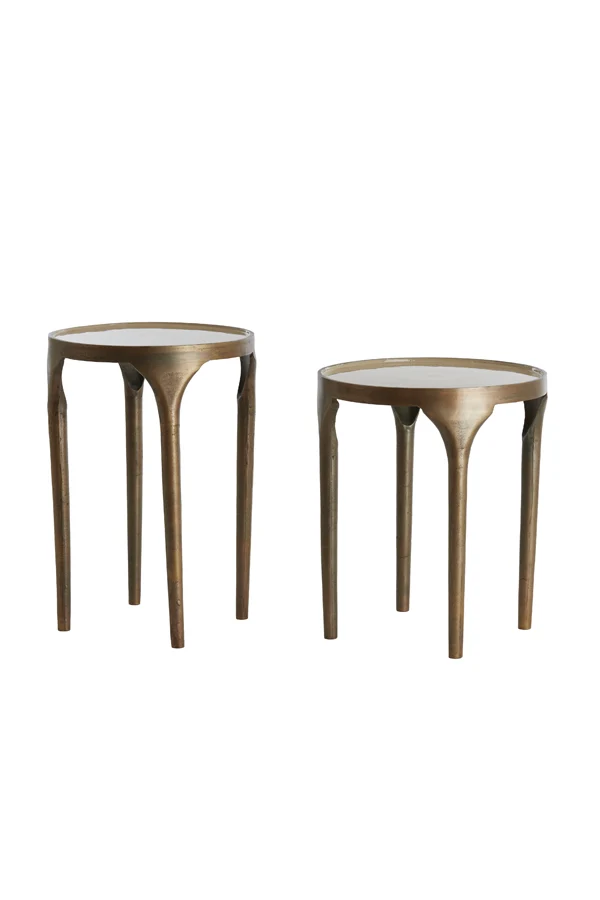 Side table S/2 40x46+36x52 cm LAPAZ antique bronze+taupe