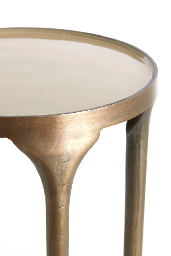 Side table S/2 40x46+36x52 cm LAPAZ antique bronze+taupe