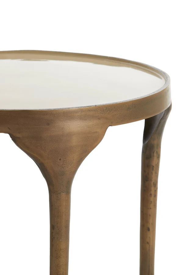 Side table S/2 40x46+36x52 cm LAPAZ antique bronze+taupe
