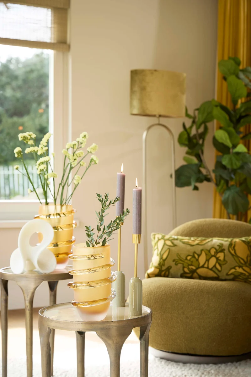 Side table S/2 40x46+36x52 cm LAPAZ antique bronze+taupe