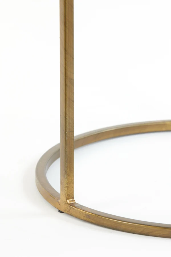 Side table S/2 40x45+50x52 cm DUARTE smoked glass-gold