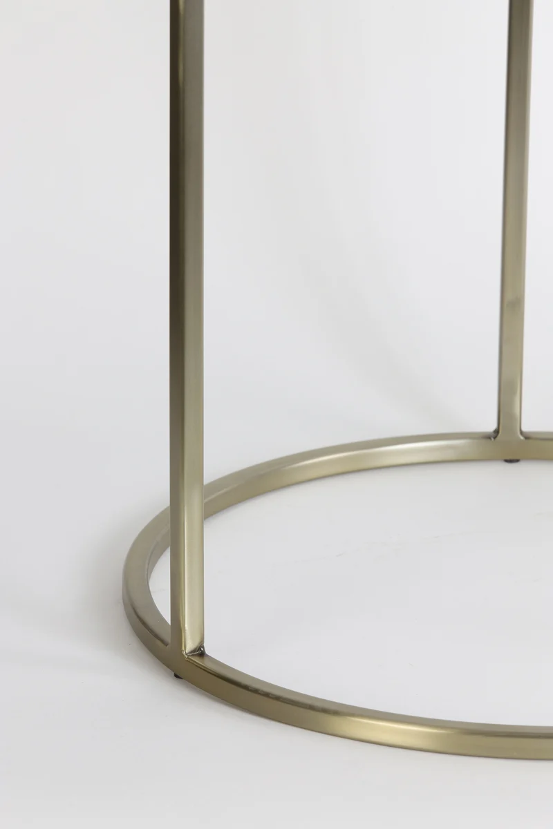 Side table S/2 40x45+50x52 cm DUARTE gls brown+light gold