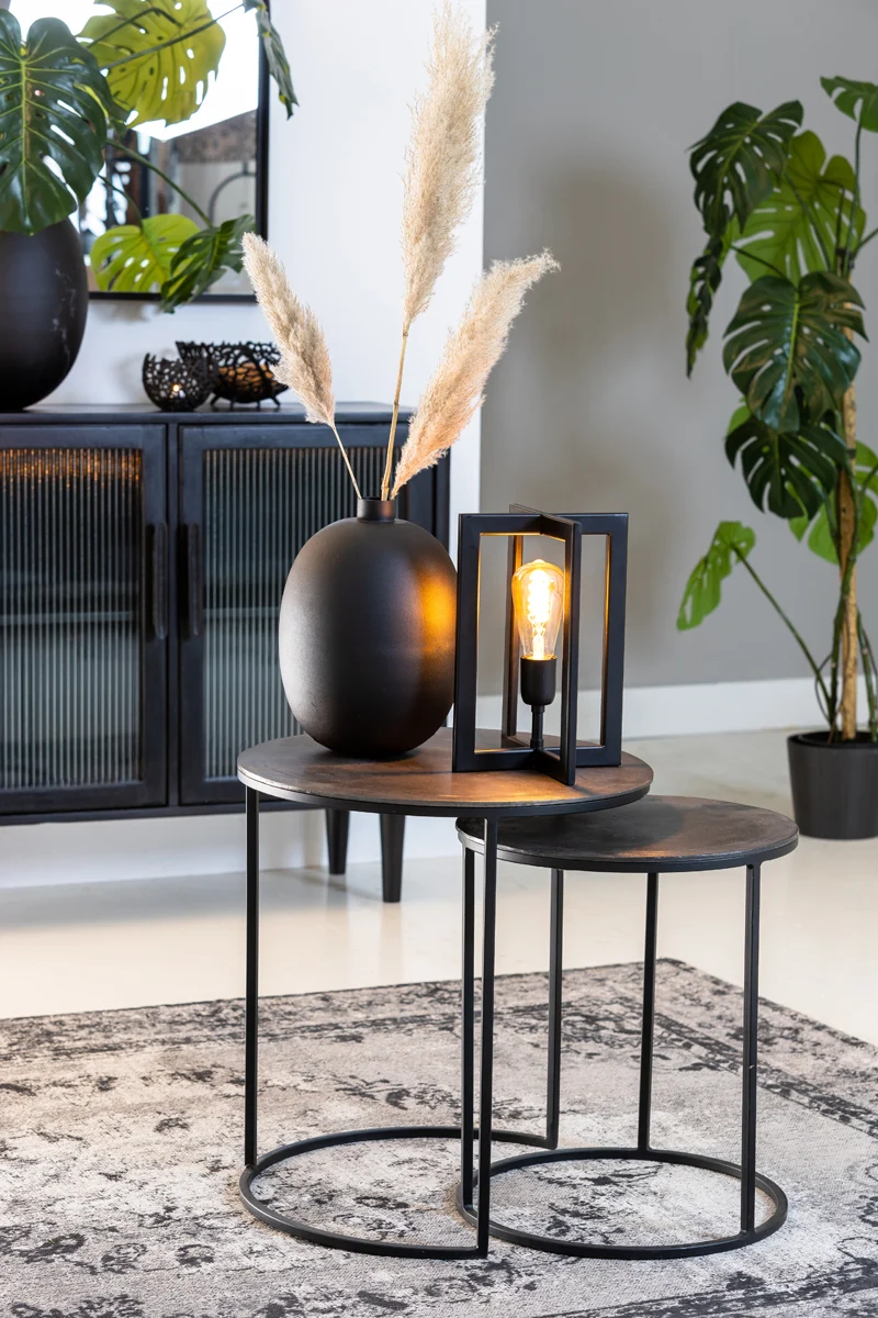 Side table S/2 40x45+49x50,5 cm TALCA raw lead antique