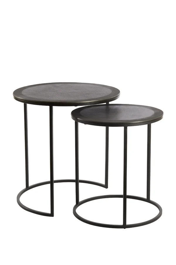 Side table S/2 40x45+49x50,5 cm TALCA raw lead antique