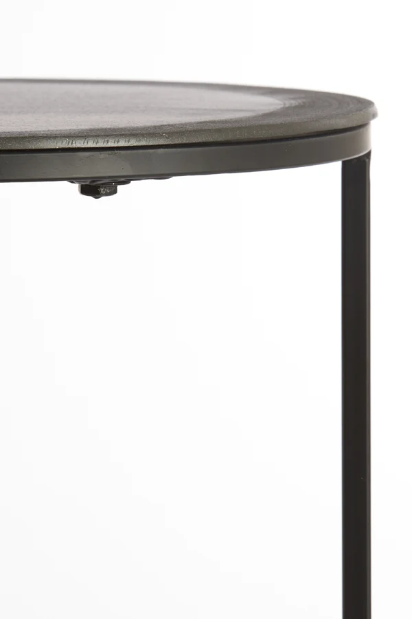 Side table S/2 40x45+49x50,5 cm TALCA raw lead antique