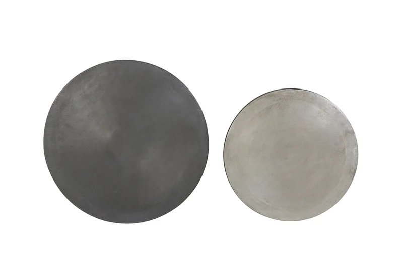 Side table S/2 40x45+49x50,5 cm TALCA raw lead+antiq lead