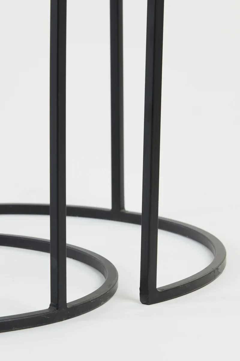 Side table S/2 40x45+49x50,5 cm TALCA raw lead+antiq lead
