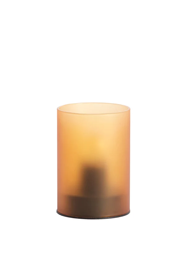 Table lamp LED 7x10 cm VAZOLLA glass matt orange-brown