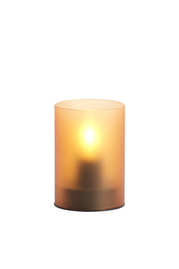 Table lamp LED 7x10 cm VAZOLLA glass matt orange-brown