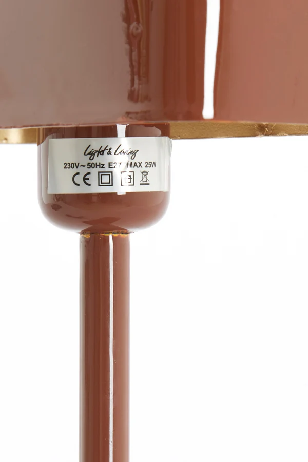 Table lamp 25x13x48 cm ELENIE shiny red-brown