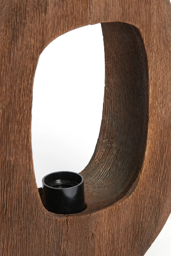 Table lamp 24x8x30 cm KELAFO wood chocolate brown