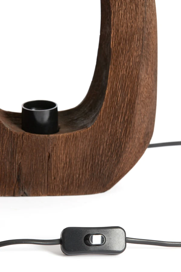 Table lamp 24x8x30 cm KELAFO wood chocolate brown