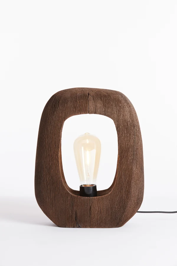 Table lamp 24x8x30 cm KELAFO wood chocolate brown