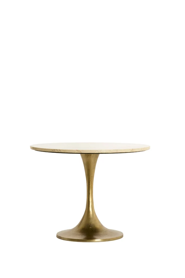 Side table 59x41 cm TOMAR sand-pink marble+light gold