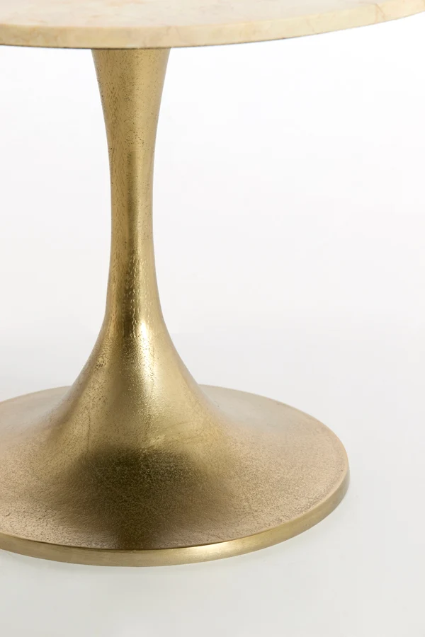 Side table 59x41 cm TOMAR sand-pink marble+light gold