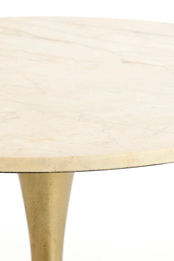 Side table 59x41 cm TOMAR sand-pink marble+light gold