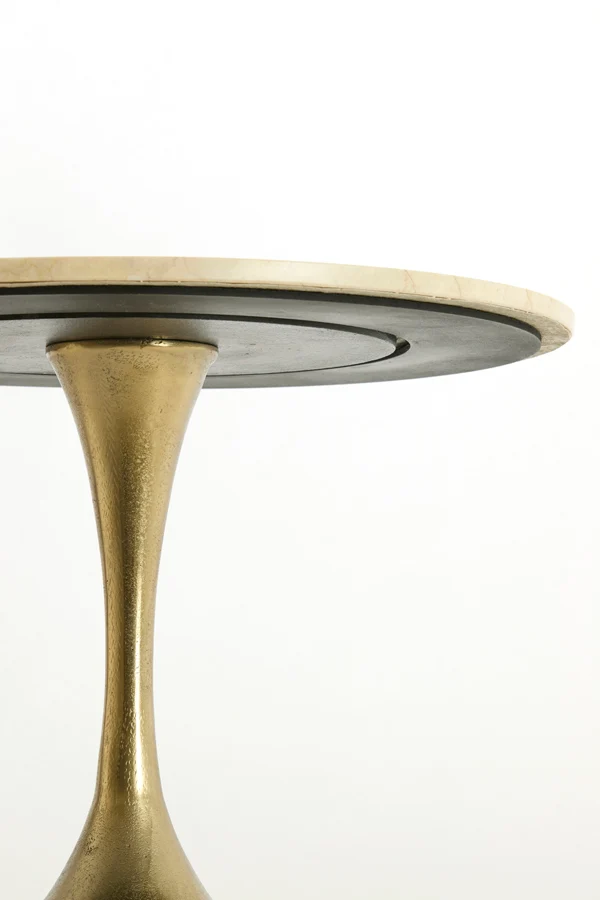 Side table 59x41 cm TOMAR sand-pink marble+light gold