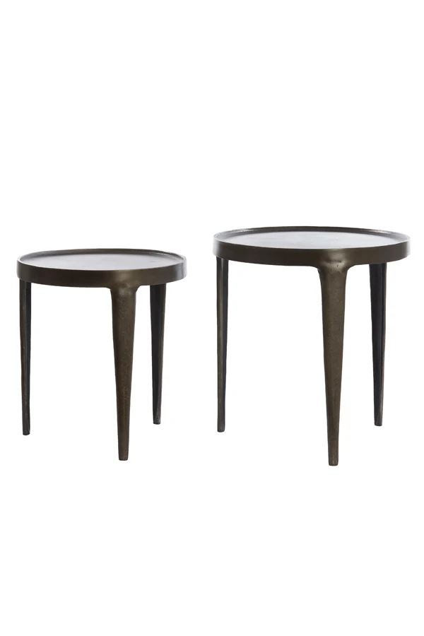Side table S/2 37x41+43x45,5 cm TOBIAS dark brown