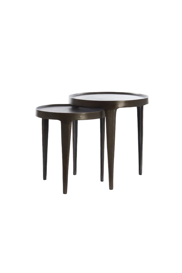 Side table S/2 37x41+43x45,5 cm TOBIAS dark brown