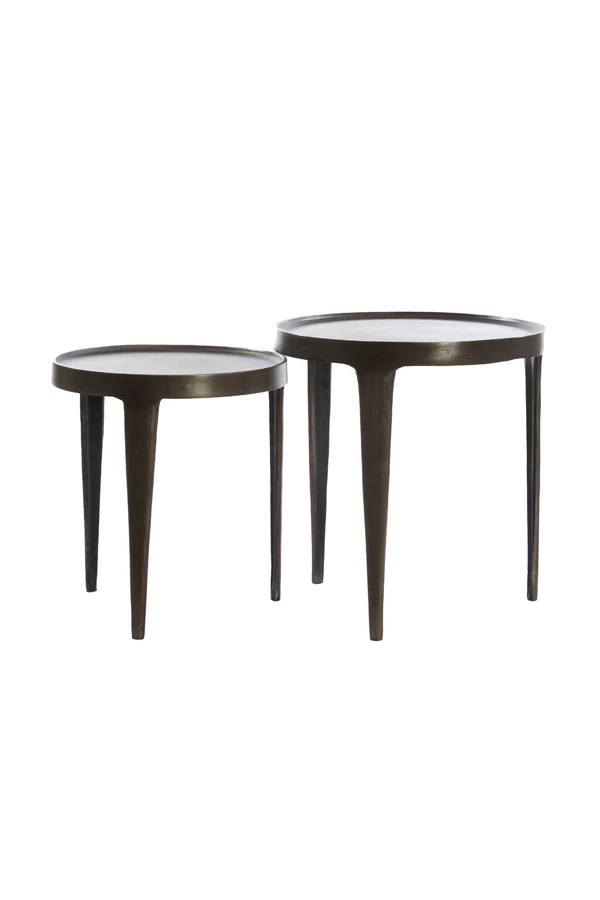 Side table S/2 37x41+43x45,5 cm TOBIAS dark brown