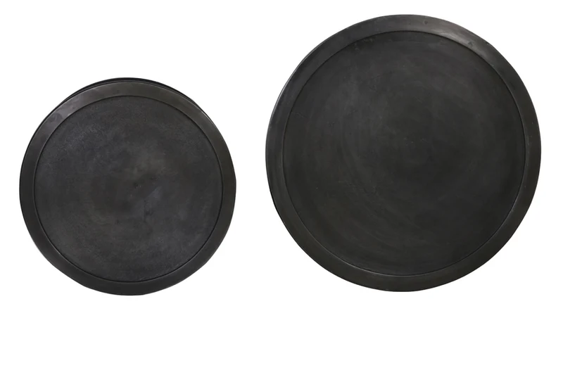Side table S/2 35x51+40x60 cm TALCA lead antique edge