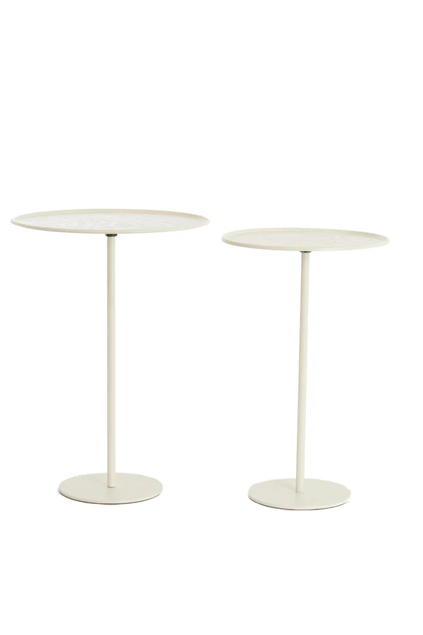 Side table S/2 32x51+38x54 cm LIA matt cream