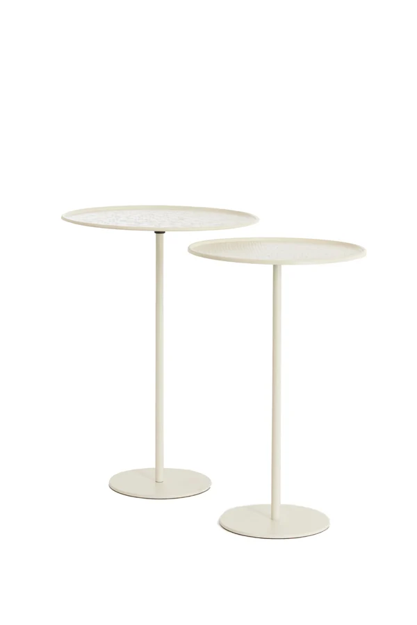 Side table S/2 32x51+38x54 cm LIA matt cream
