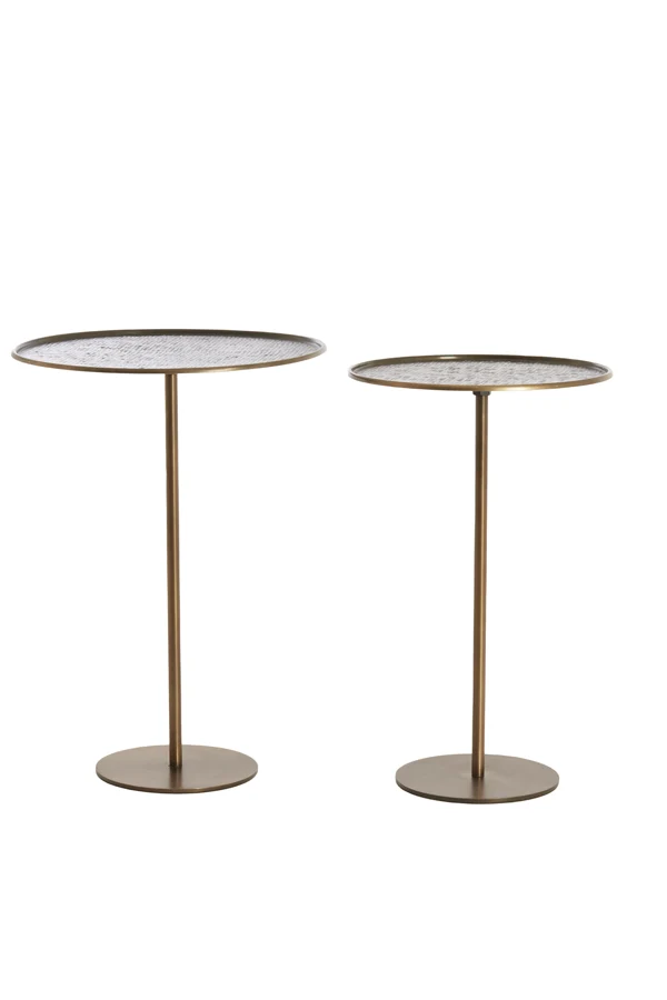 Side table S/2 32x51+38x54 cm LIA dark brown-bronze