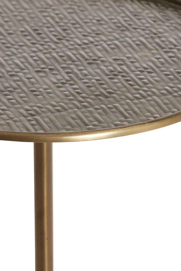 Side table S/2 32x51+38x54 cm LIA dark brown-bronze