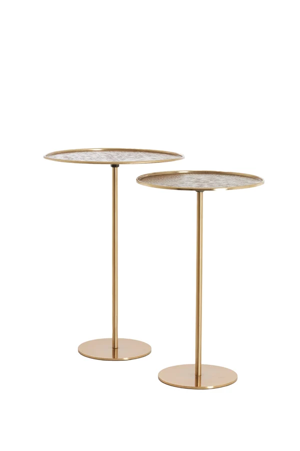 Side table S/2 32x51+38x54 cm LIA antique bronze