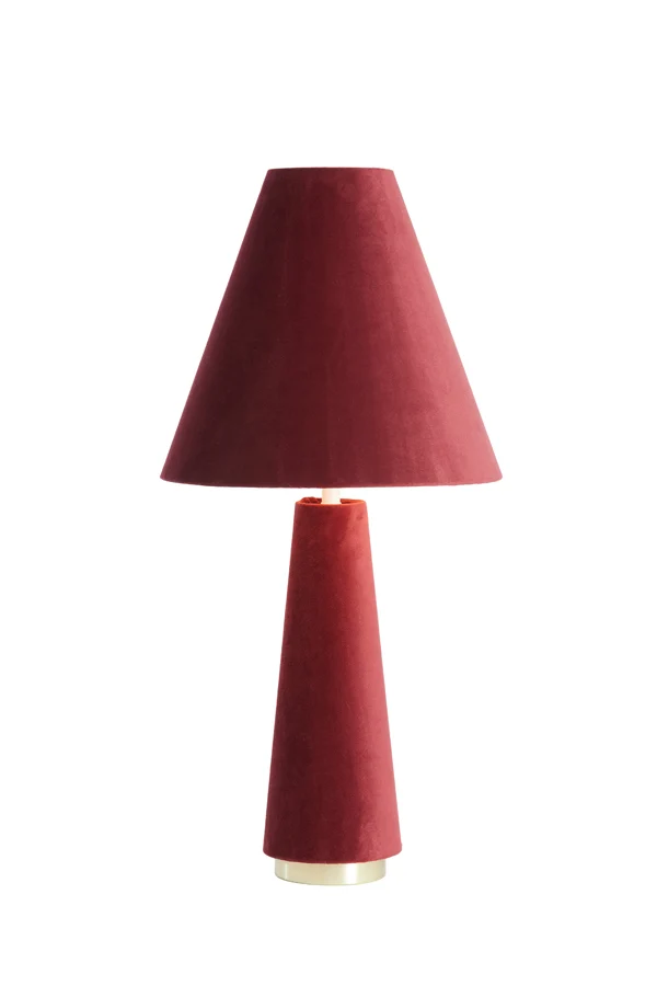 Table lamp 30x61 cm DEVIA velvet burgundy