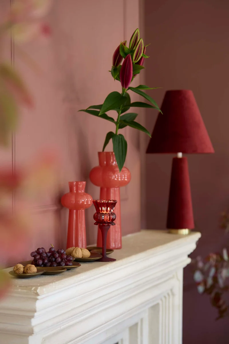 Table lamp 30x61 cm DEVIA velvet burgundy