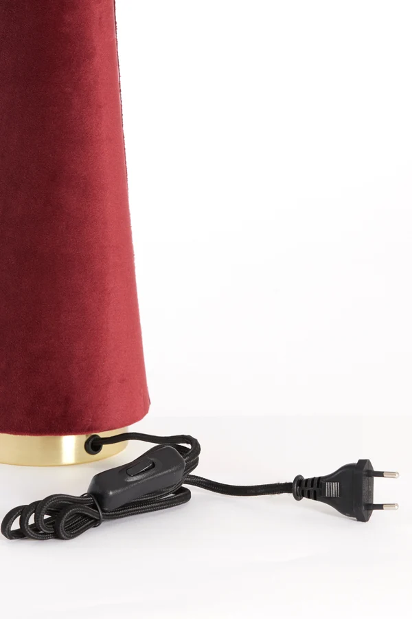 Table lamp 30x61 cm DEVIA velvet burgundy