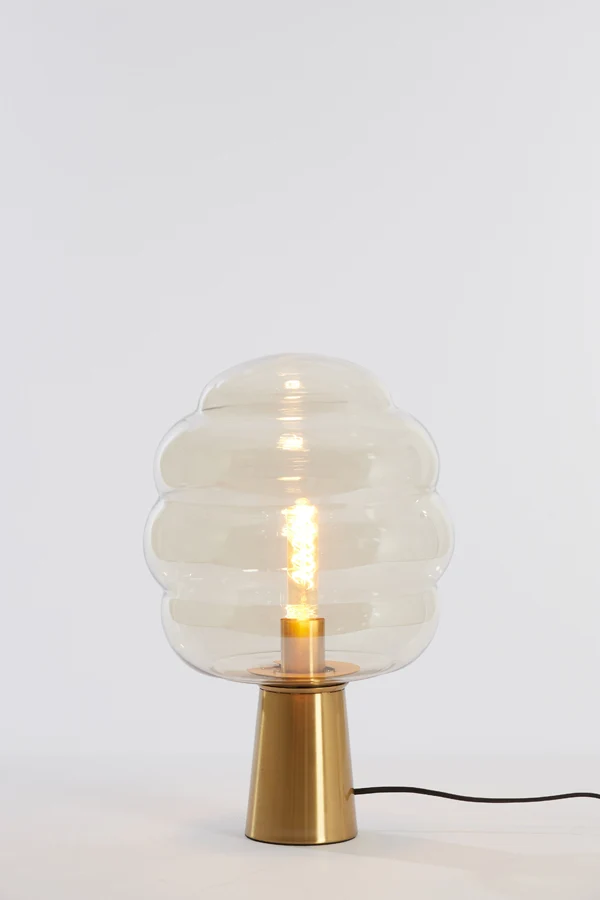 Table lamp 30x46 cm MISTY glass amber+gold