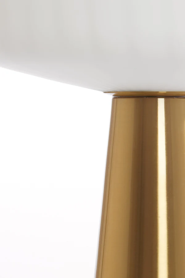 Table lamp 30x45 cm PLEAT glass matt white+gold