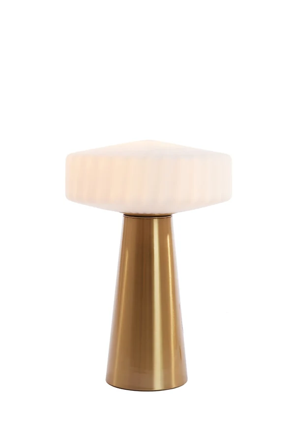 Table lamp 30x45 cm PLEAT glass matt white+gold